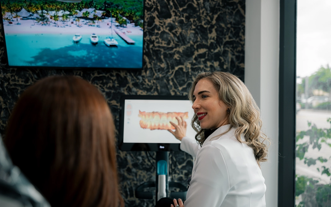 Dr. Yelisbet Fernandez showing invisalign